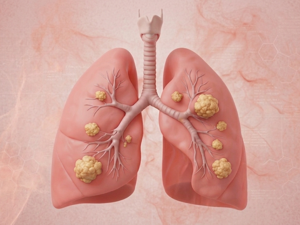 Can You Get Lung Cancer Without Smoking | George thoracic Illustration of human lungs with multiple yellow tumor nodules indicating cancer spread in both lungs.
